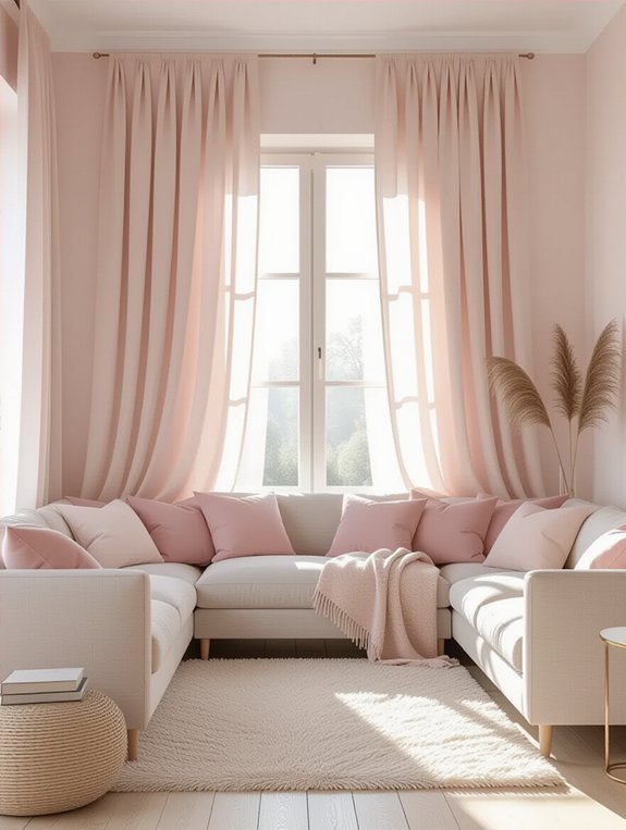 cozy elegant pink curtains