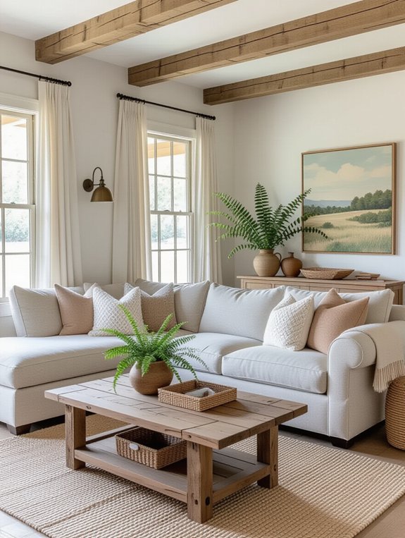 cozy farmhouse living room