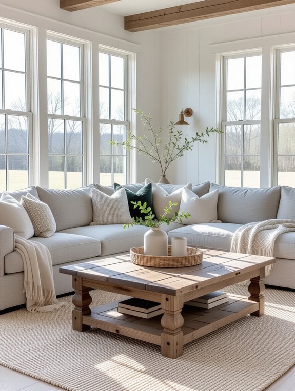 cozy farmhouse living room setup