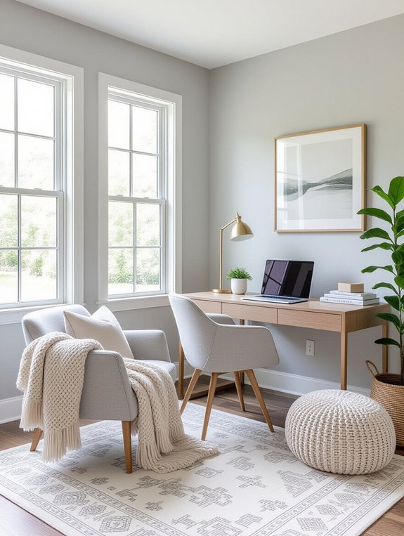 cozy gray workspace retreat