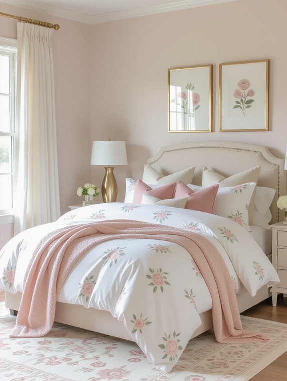 cozy layered pink bedding