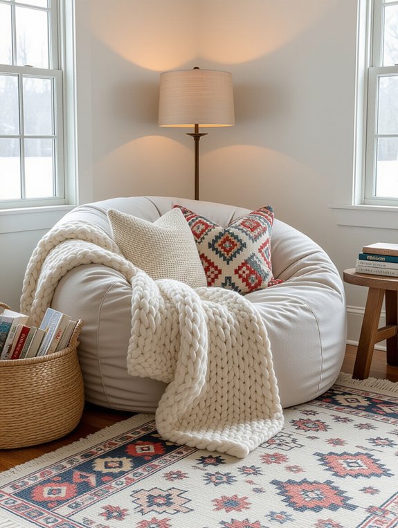 cozy layered reading textures