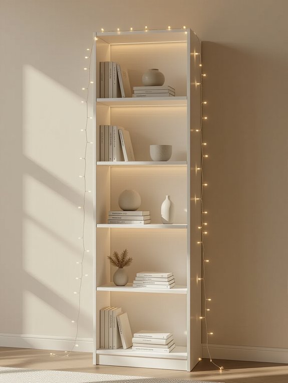 cozy minimalist bookshelf decor