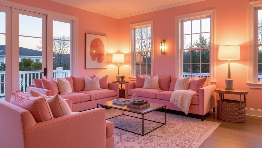 cozy pink living room designs