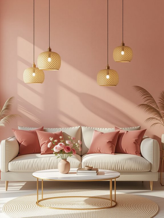 cozy pink wall ambiance