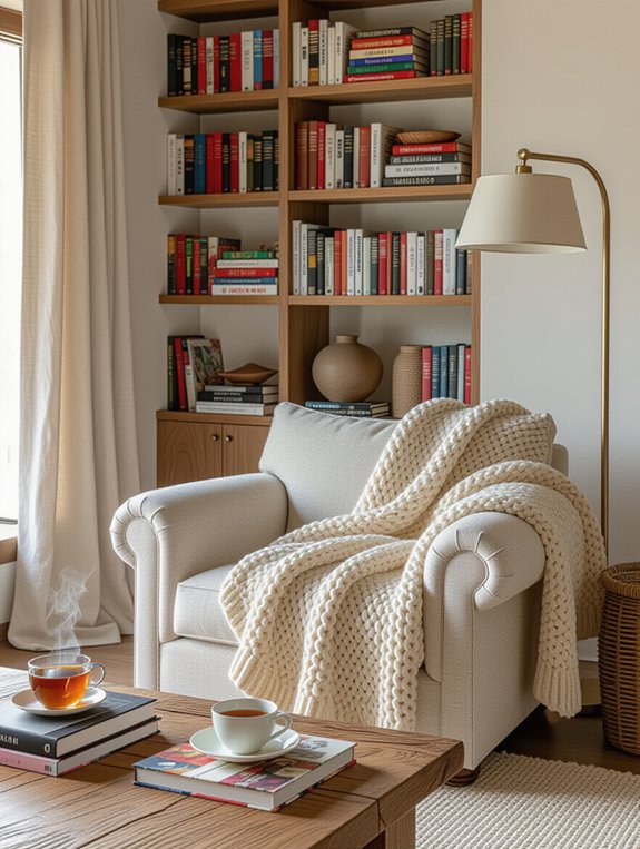 cozy reading nook setup