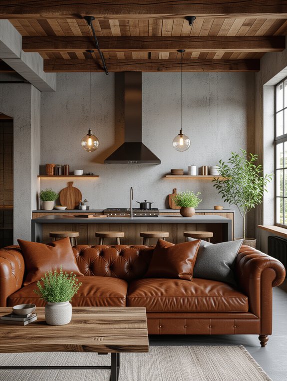 cozy rustic concrete kitchen