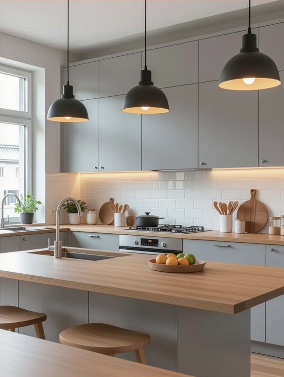 cozy scandinavian gray kitchen
