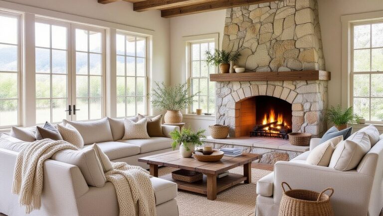cozy stone fireplace designs
