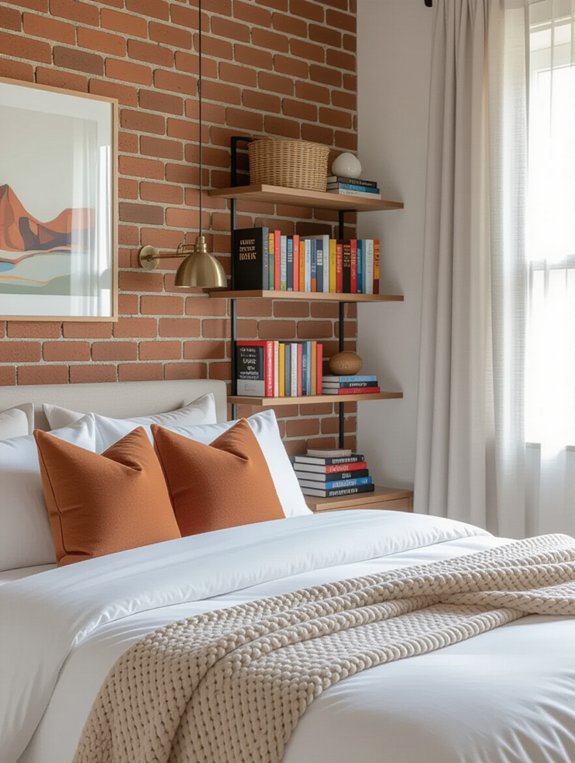 cozy textiles against brick
