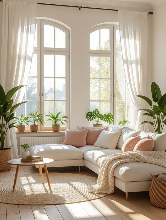 cozy windows with furnishings