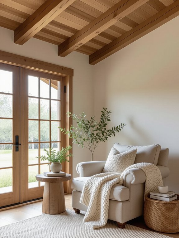 cozy wooden reading nook