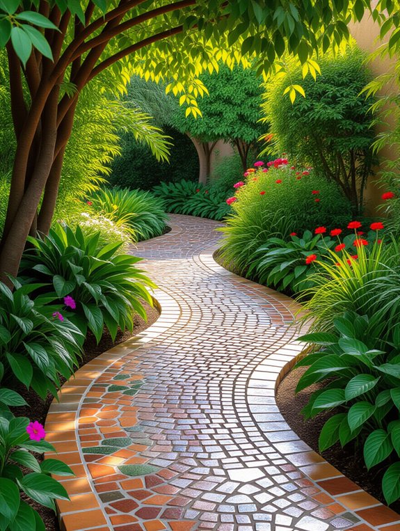 creative mosaic garden pathways
