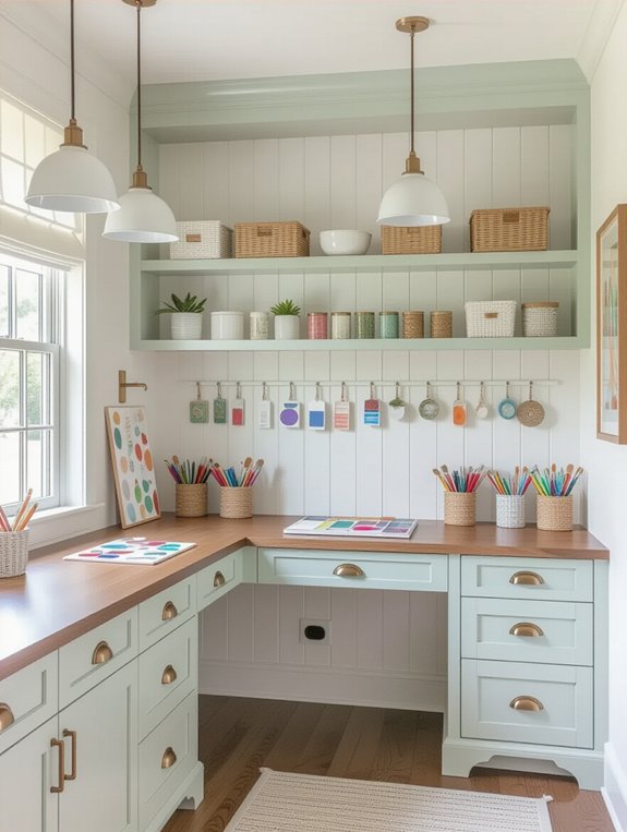 creative organized crafting space