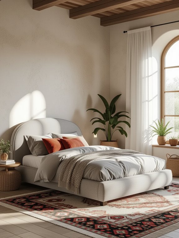 curved gray bed oasis
