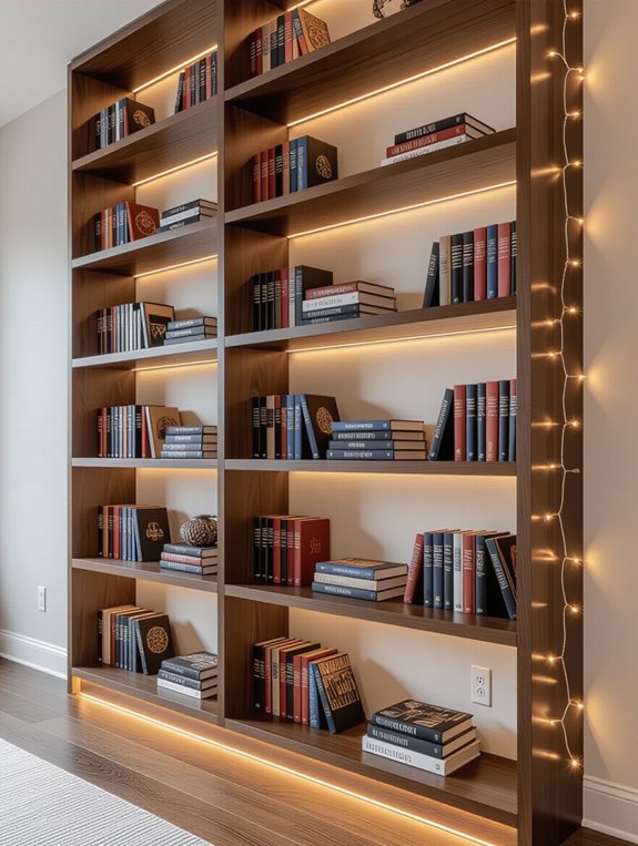 custom illuminated bookshelf design