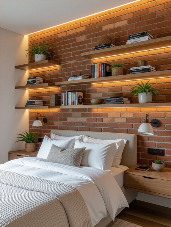 customizable brick shelving designs