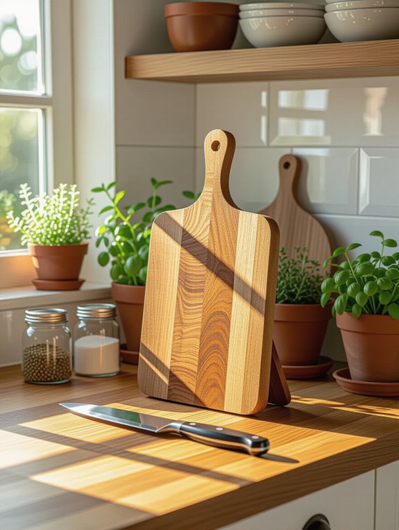 cutting board cookbook holder