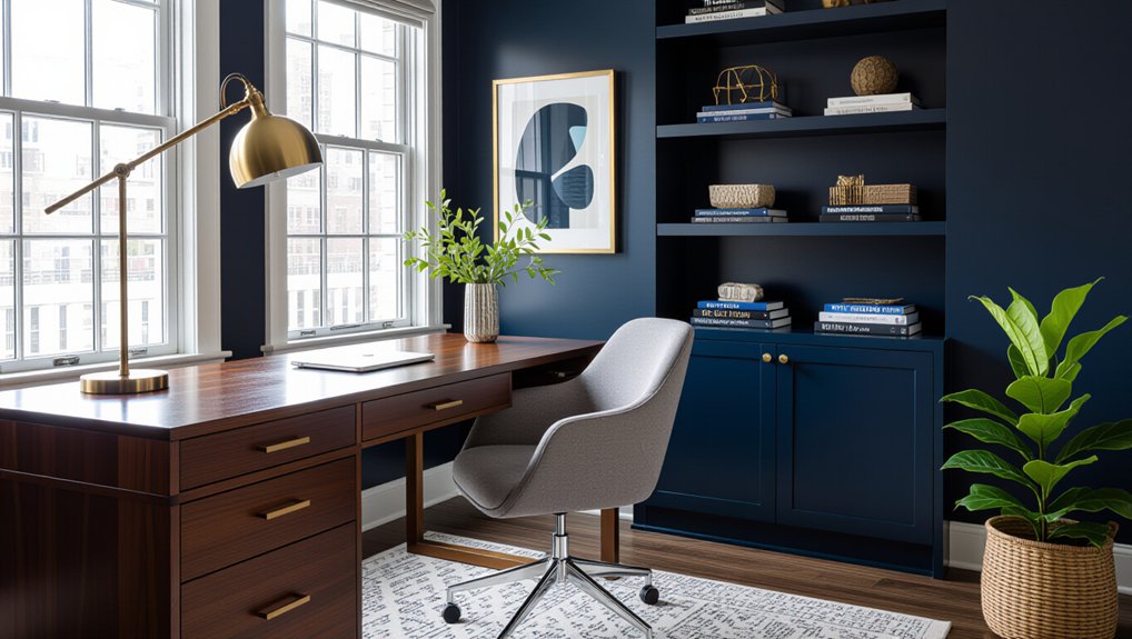 dark blue home office inspiration