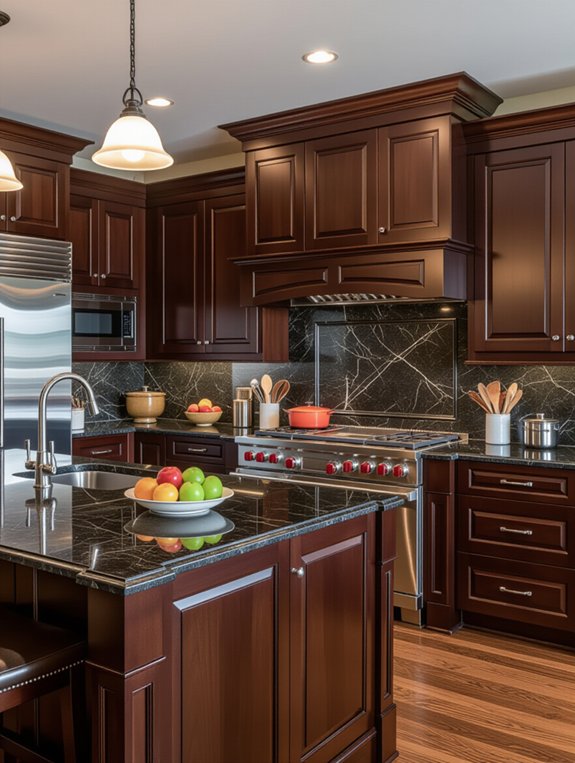 dark mahogany charcoal granite