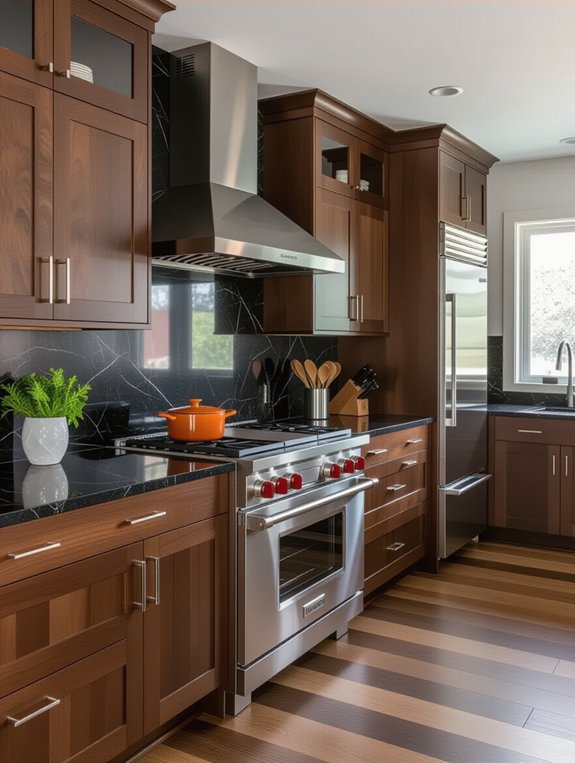 dark oak black granite