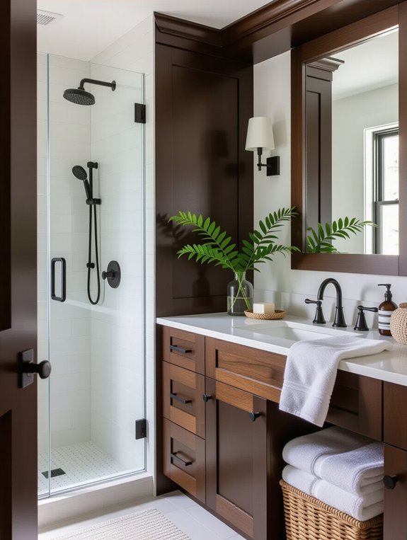dark wood clear glass