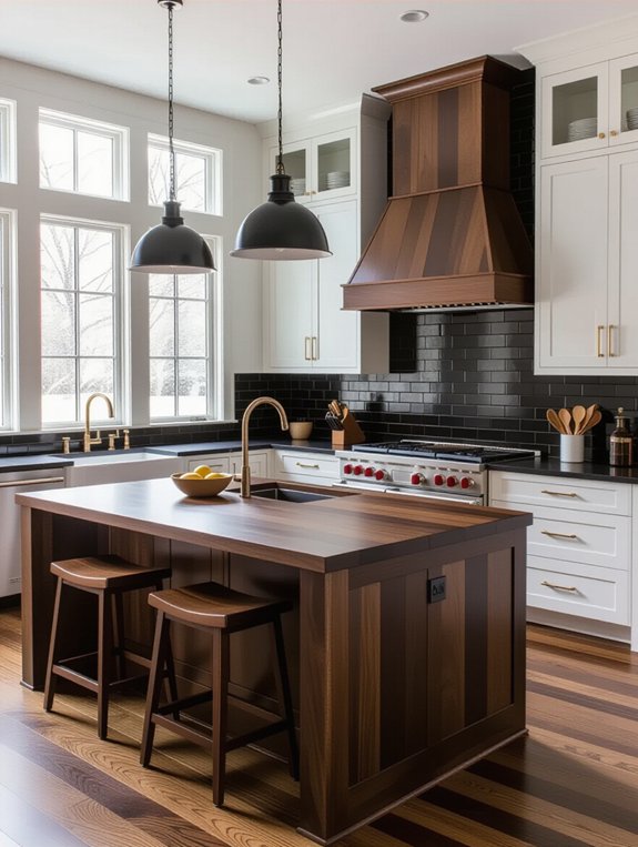 dark wood kitchen islands