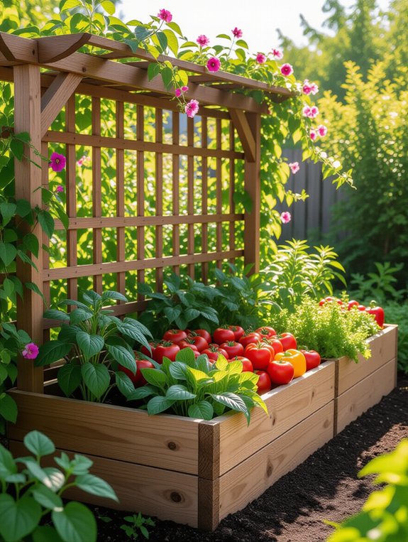 decorative raised bed trellis