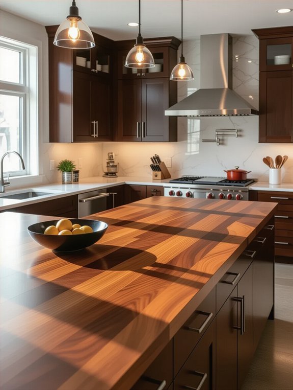 dramatic lighting enhances wood