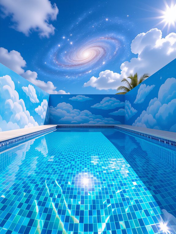 dreamy celestial pool murals