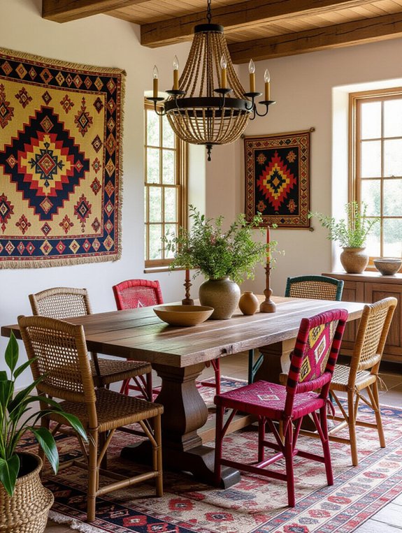 eclectic bohemian dining style