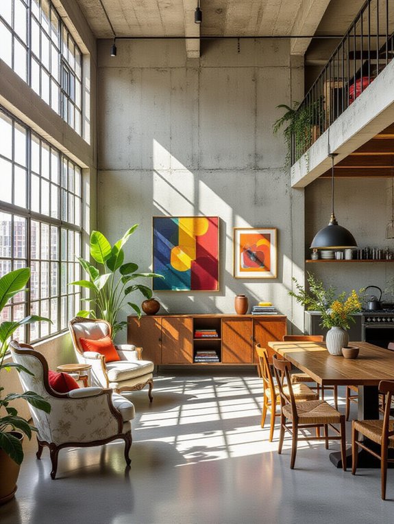 eclectic concrete wall design