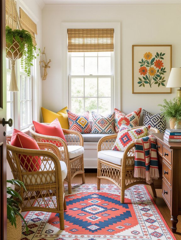 eclectic patterns with rattan