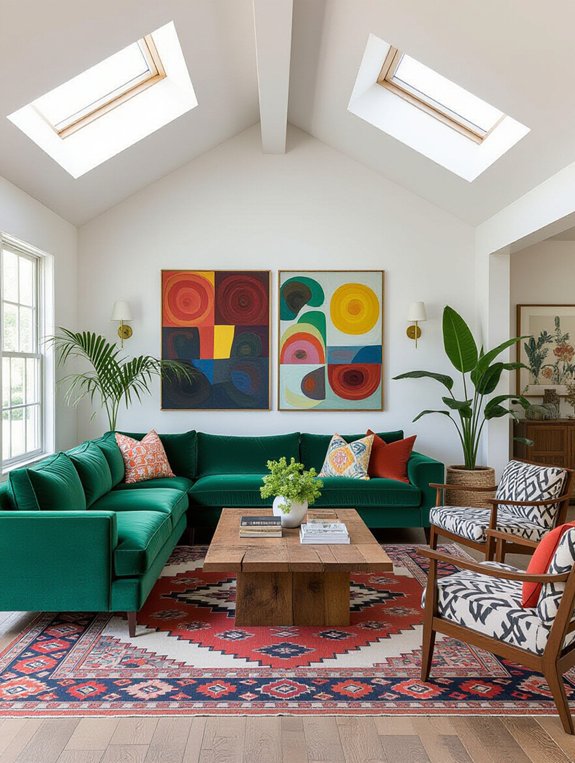eclectic sectional living room