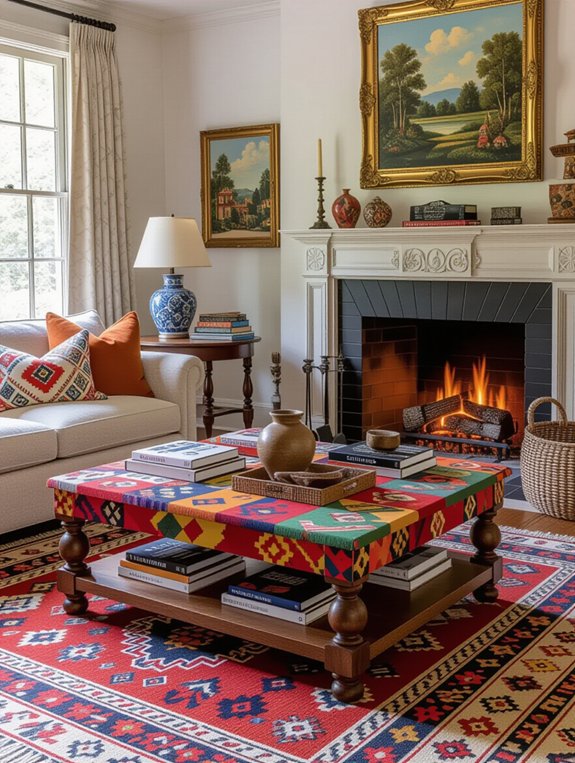 eclectic vibrant living room