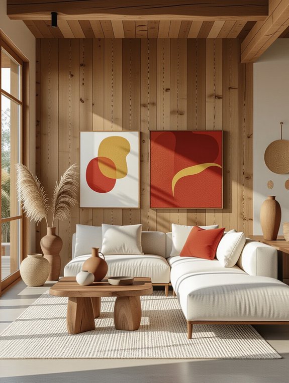 eclectic wood panel decor