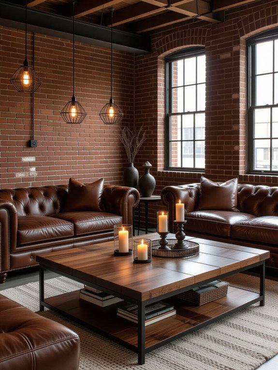 edgy industrial living room