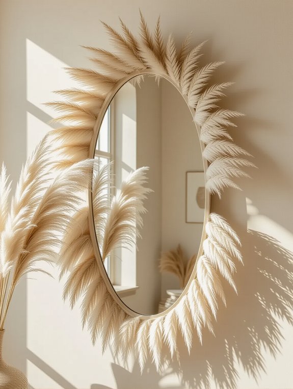 elegant asymmetrical pampas decor