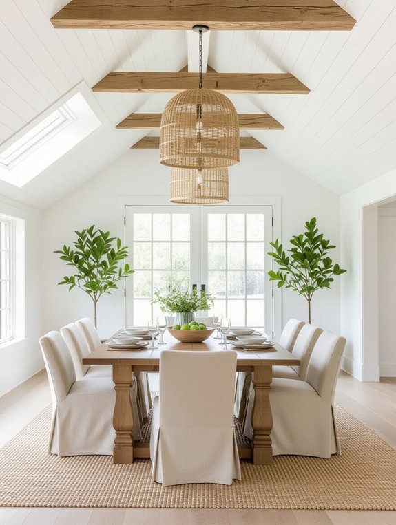 elegant attic dining area
