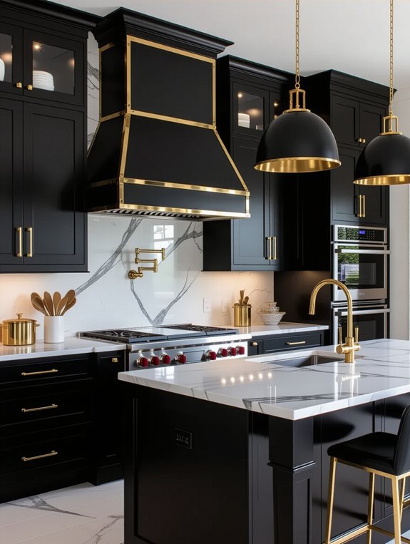 elegant black and gold lighting