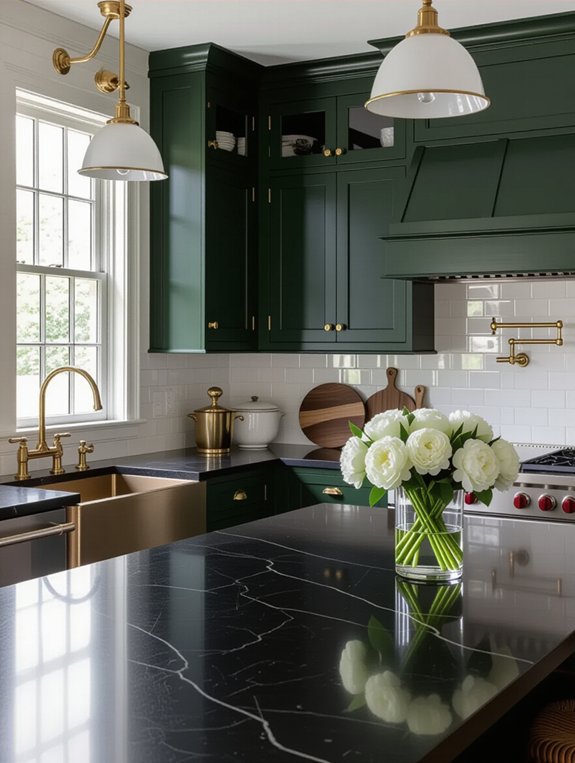 elegant black and green