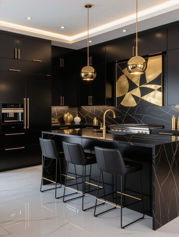 elegant black kitchen decor