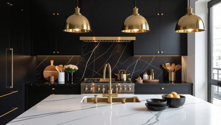 elegant black kitchen designs