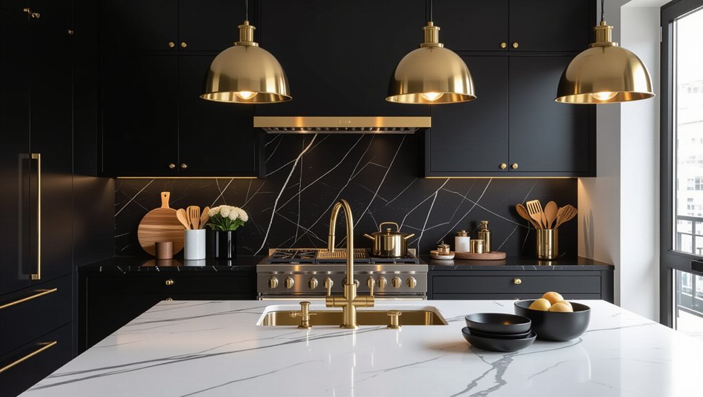 elegant black kitchen designs