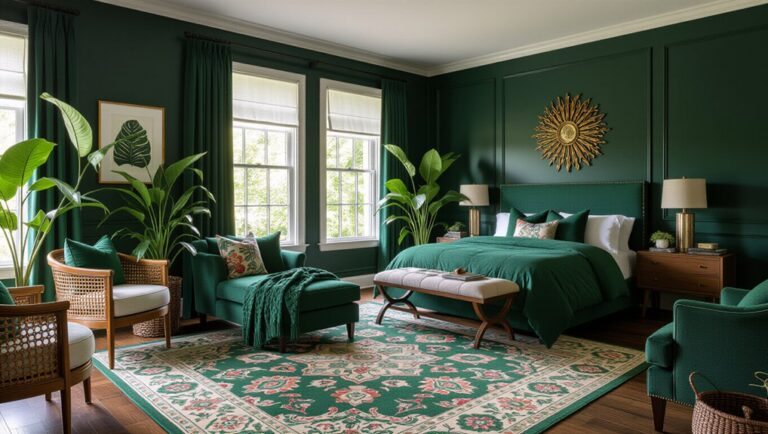 elegant dark green bedrooms