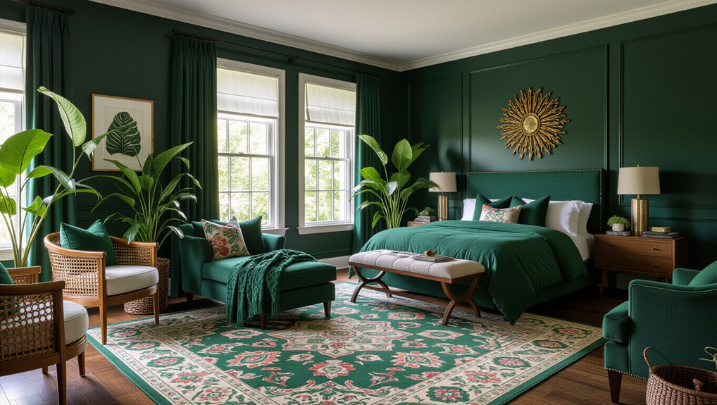elegant dark green bedrooms