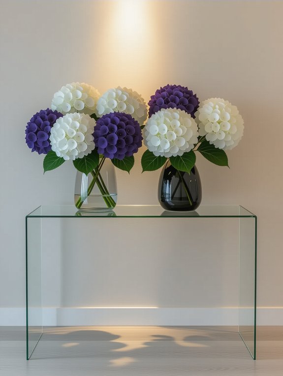 elegant glass console table