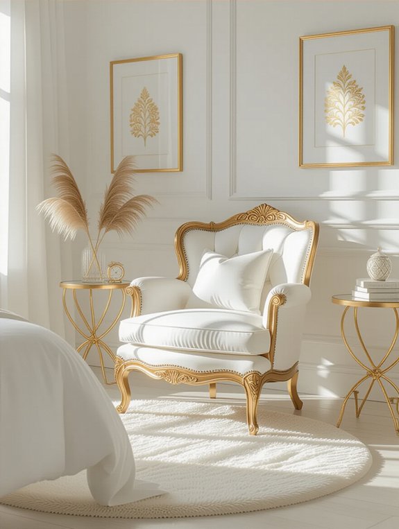 elegant gold accent chair