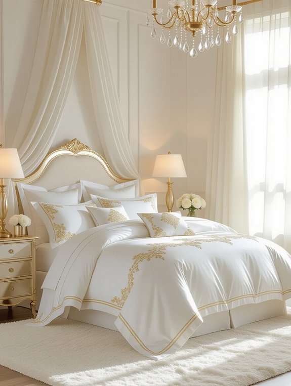 elegant gold bedding retreat