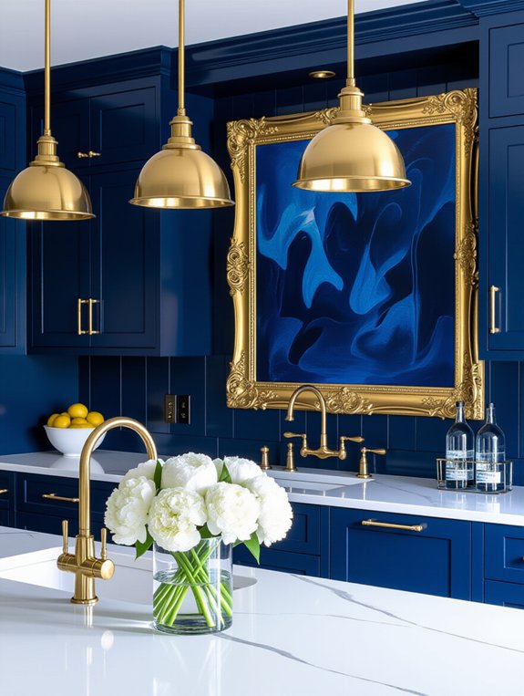 elegant gold framed kitchen decor